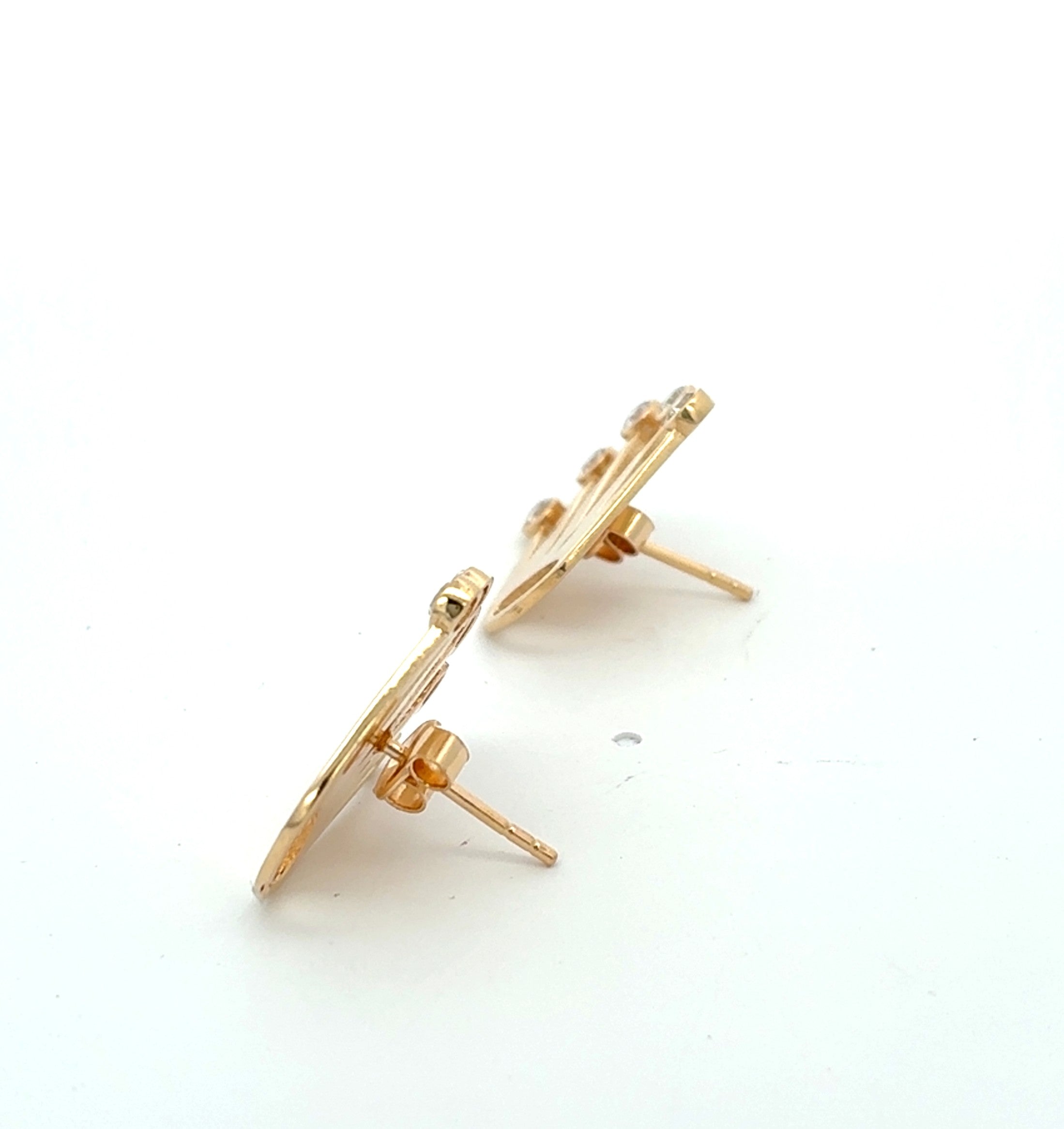 Ohrstecker Gelb Gold 585 Zirkonia Krone Unisex
