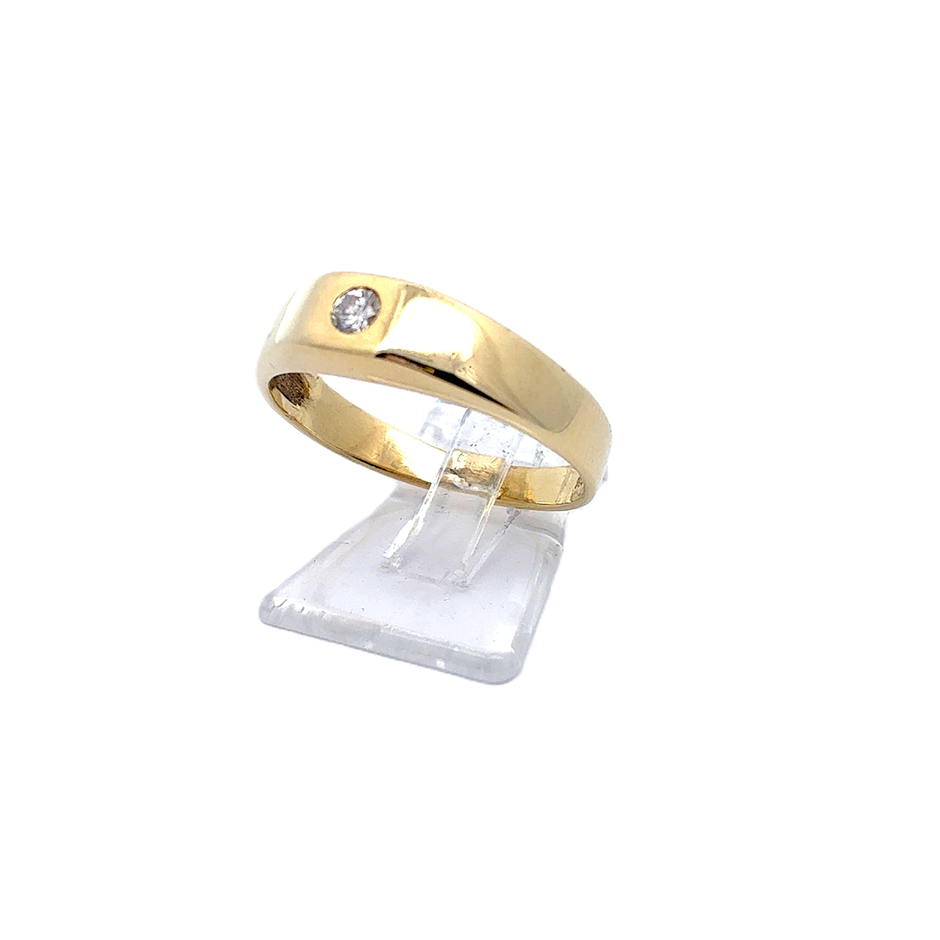 Damen Ring Gelb Gold 585 / 14 kt  Brillant *58*