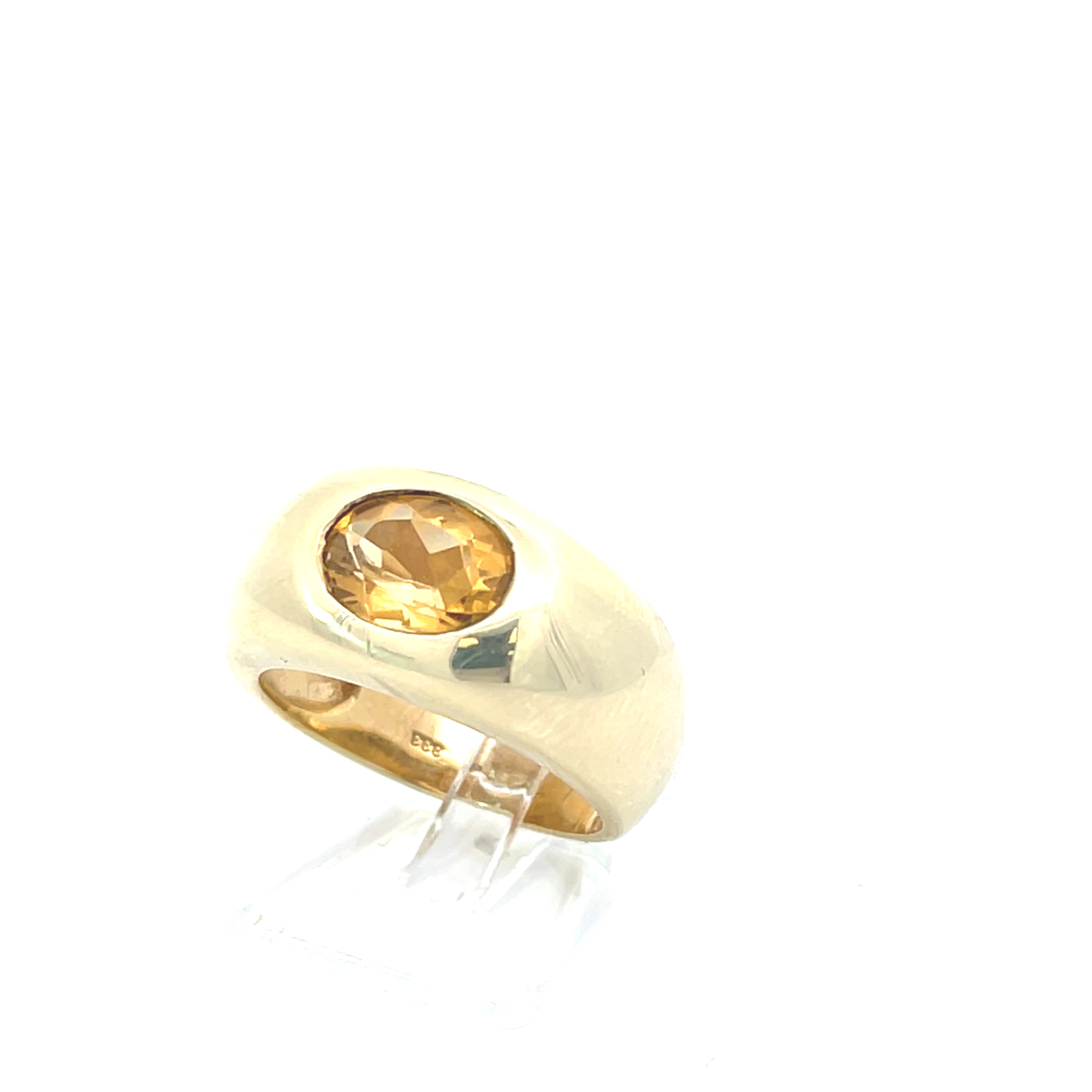 Ring Gelb Gold 333 8 Karat mit Farbstein orange