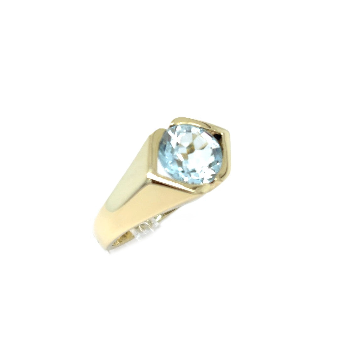 Ring Gelbgold Aquamarin 585/14kt Gr.56