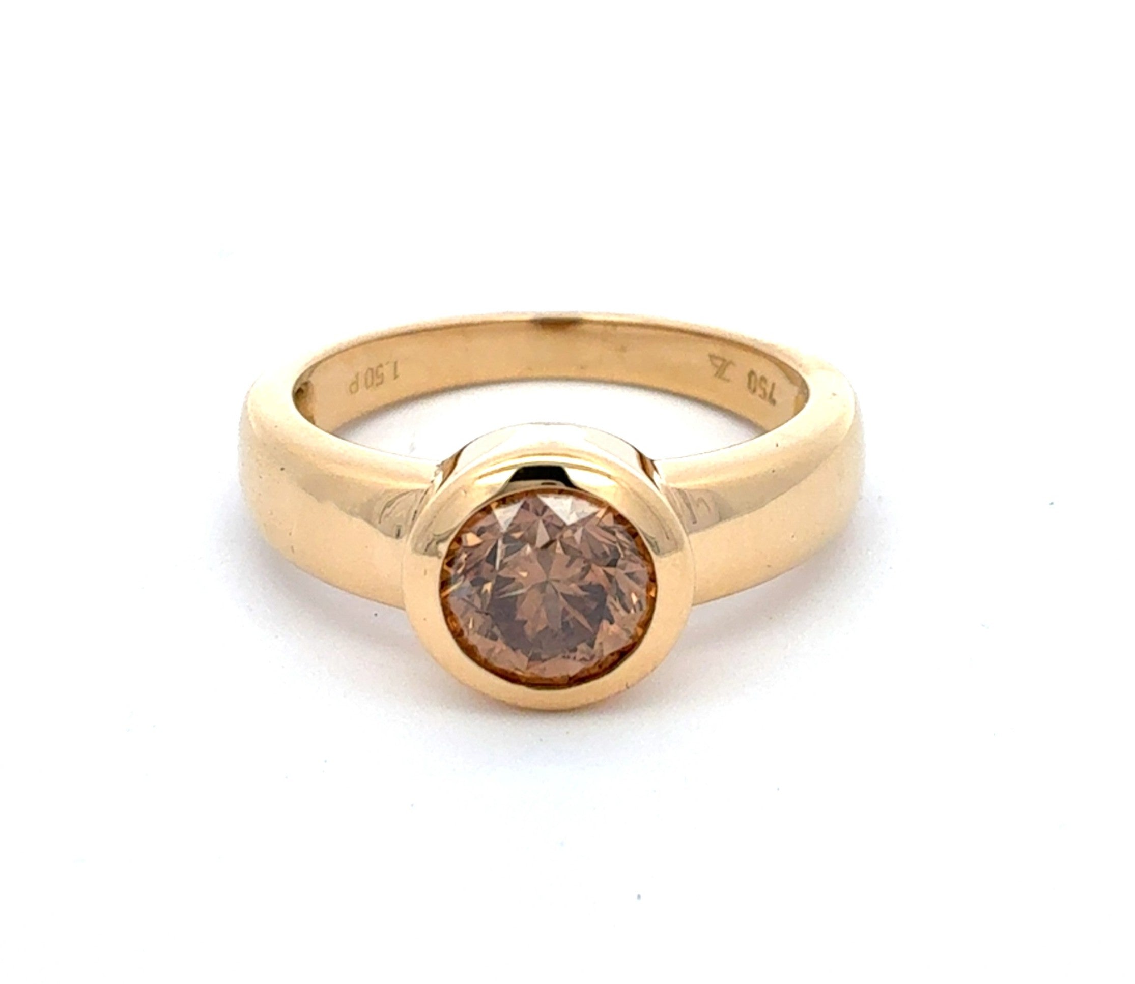 Ring Gelb Gold 750 Brillant Unisex Schmuck Geschenk