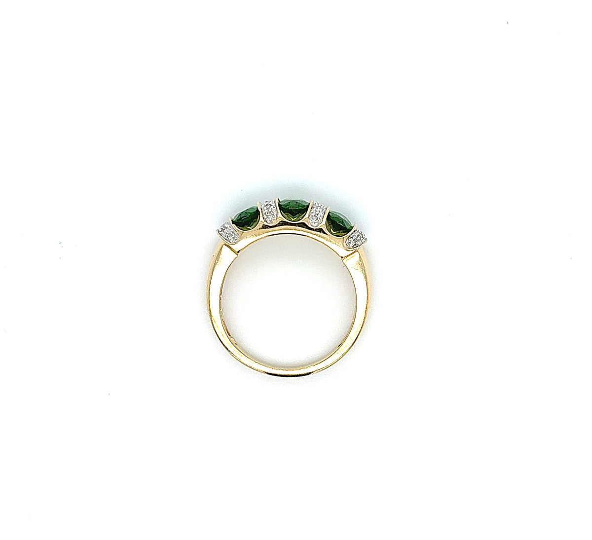 Ring Gold 585 14 kt Diamanten Grün Turmalin Damen