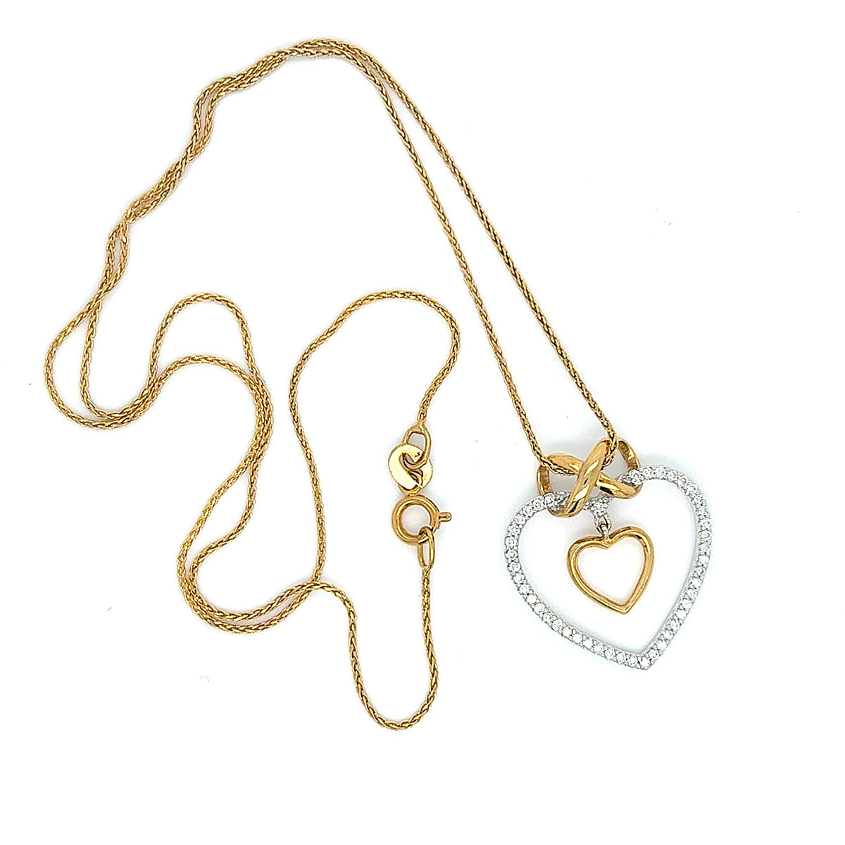 Collier Kette Gold 750 18 kt Brillanten Herz Damen