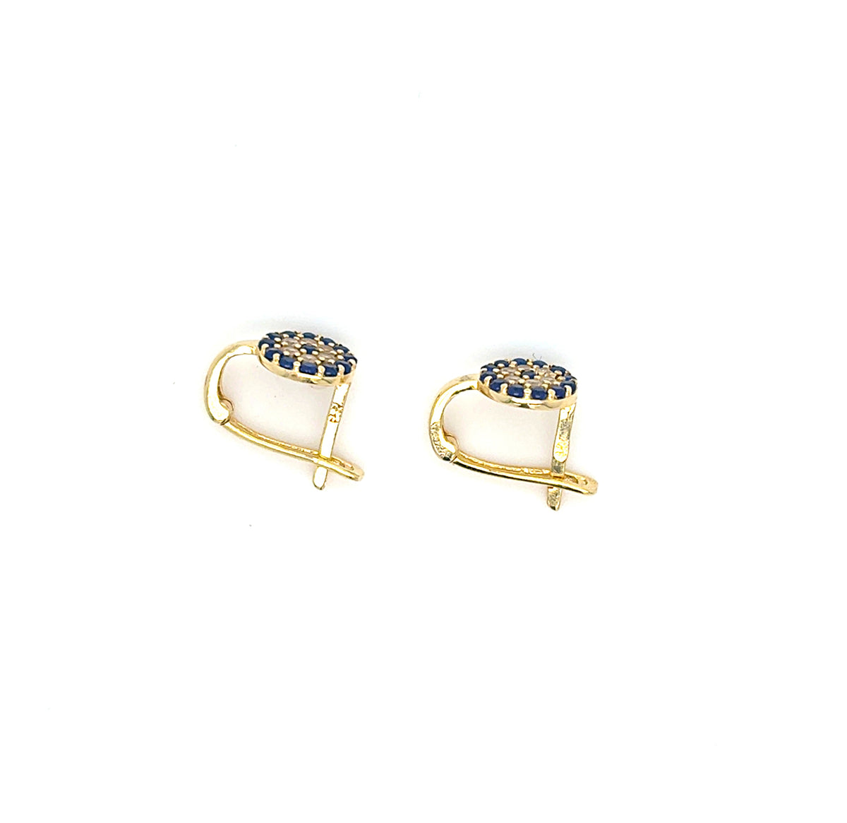 Ohrringe Gold 585 14 kt  Kinder Schmucksteine Blau Zirkonia