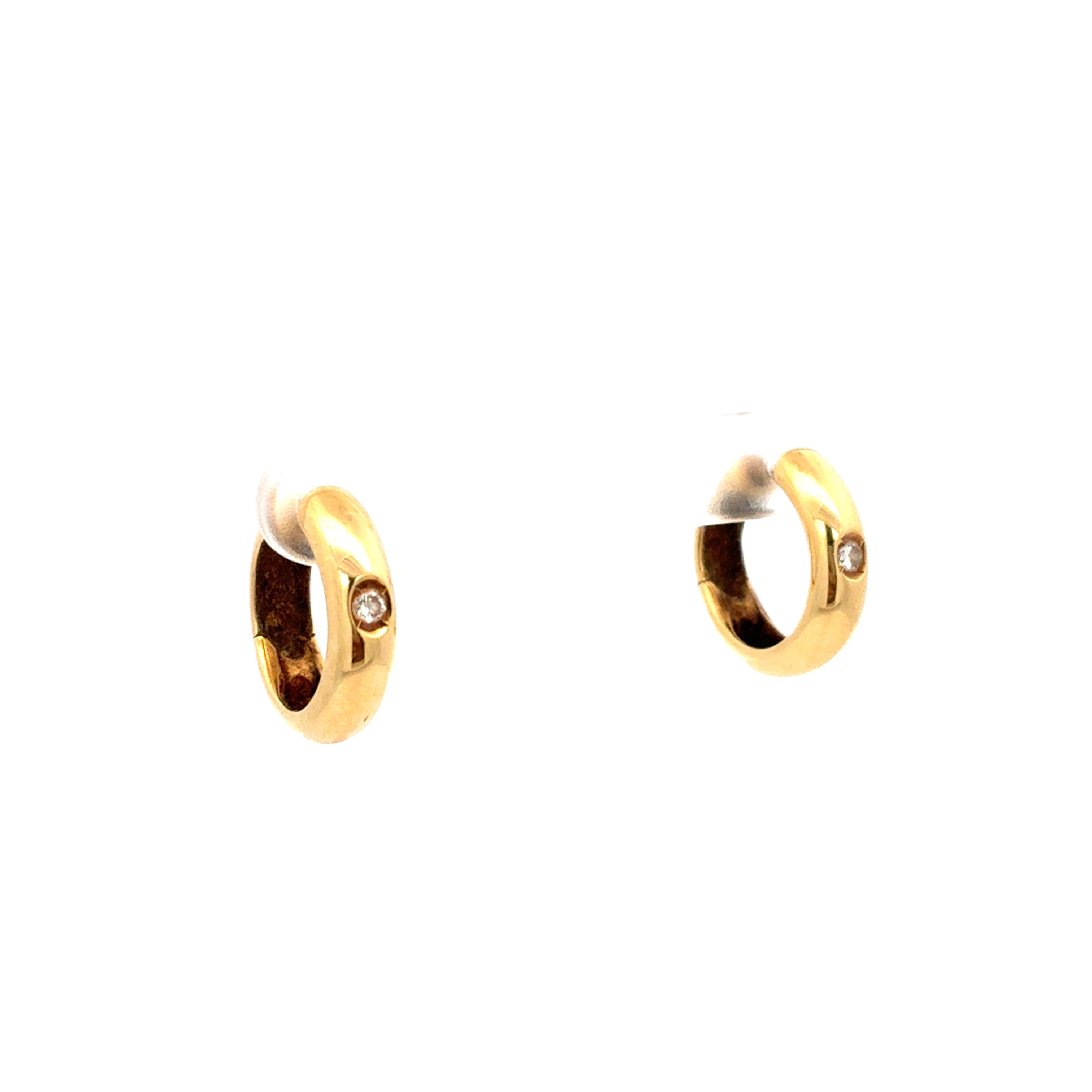 Ohrringe Creolen Gelbgold 750/18 kt Brillanten Damen 233815