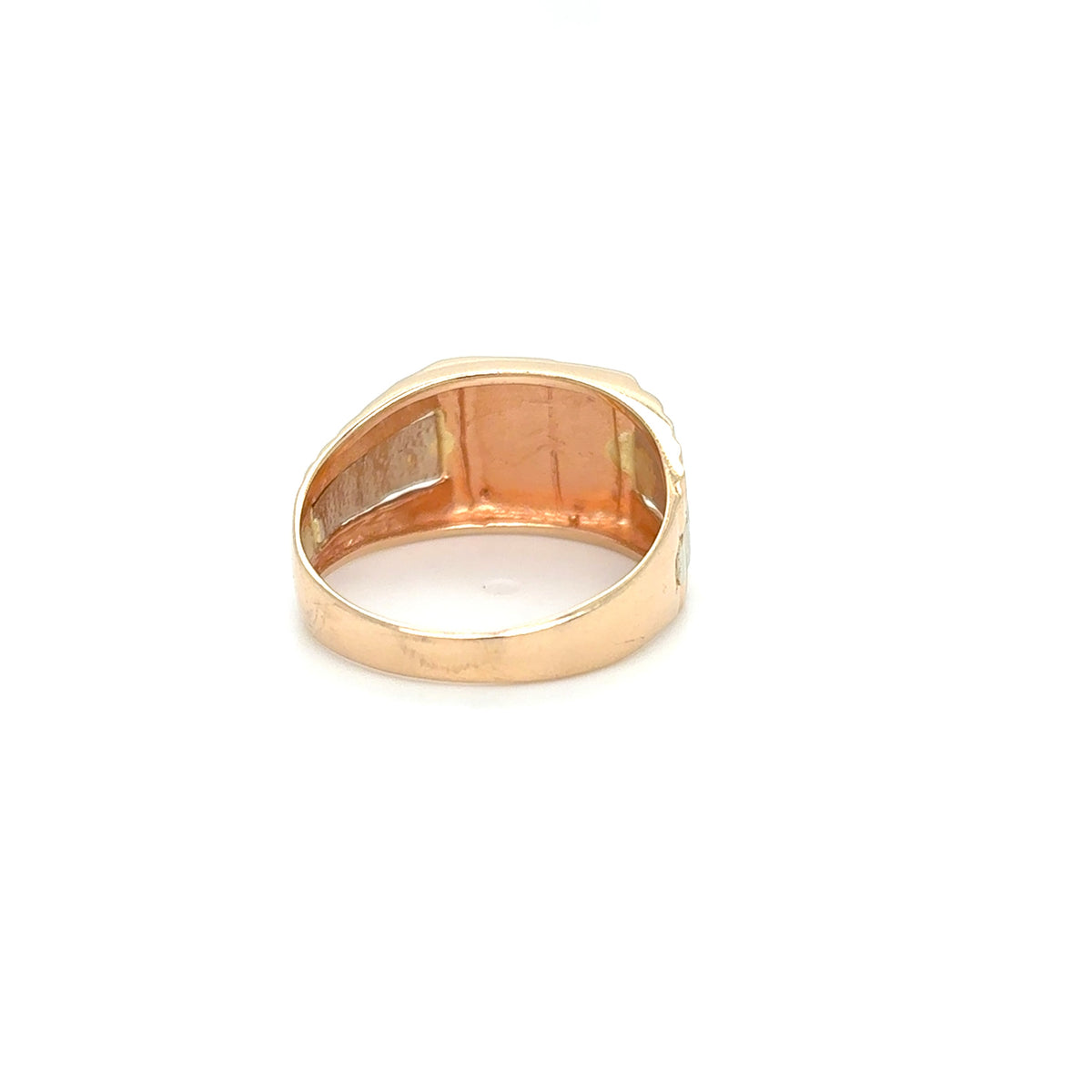 Ring Gold 585 14 kt Herren Zirkonia Schmuckstein schwarz