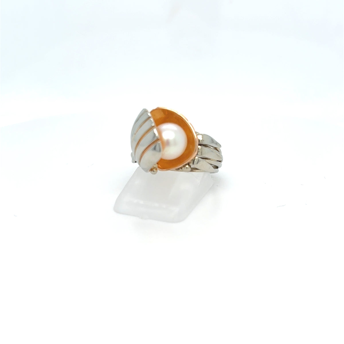 Ring Gold 750 18 kt Muschel Perle Damen