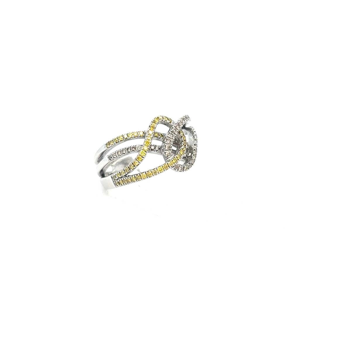 Ring Weiß Gold 585 14 kt Brillanten Gelb Damen