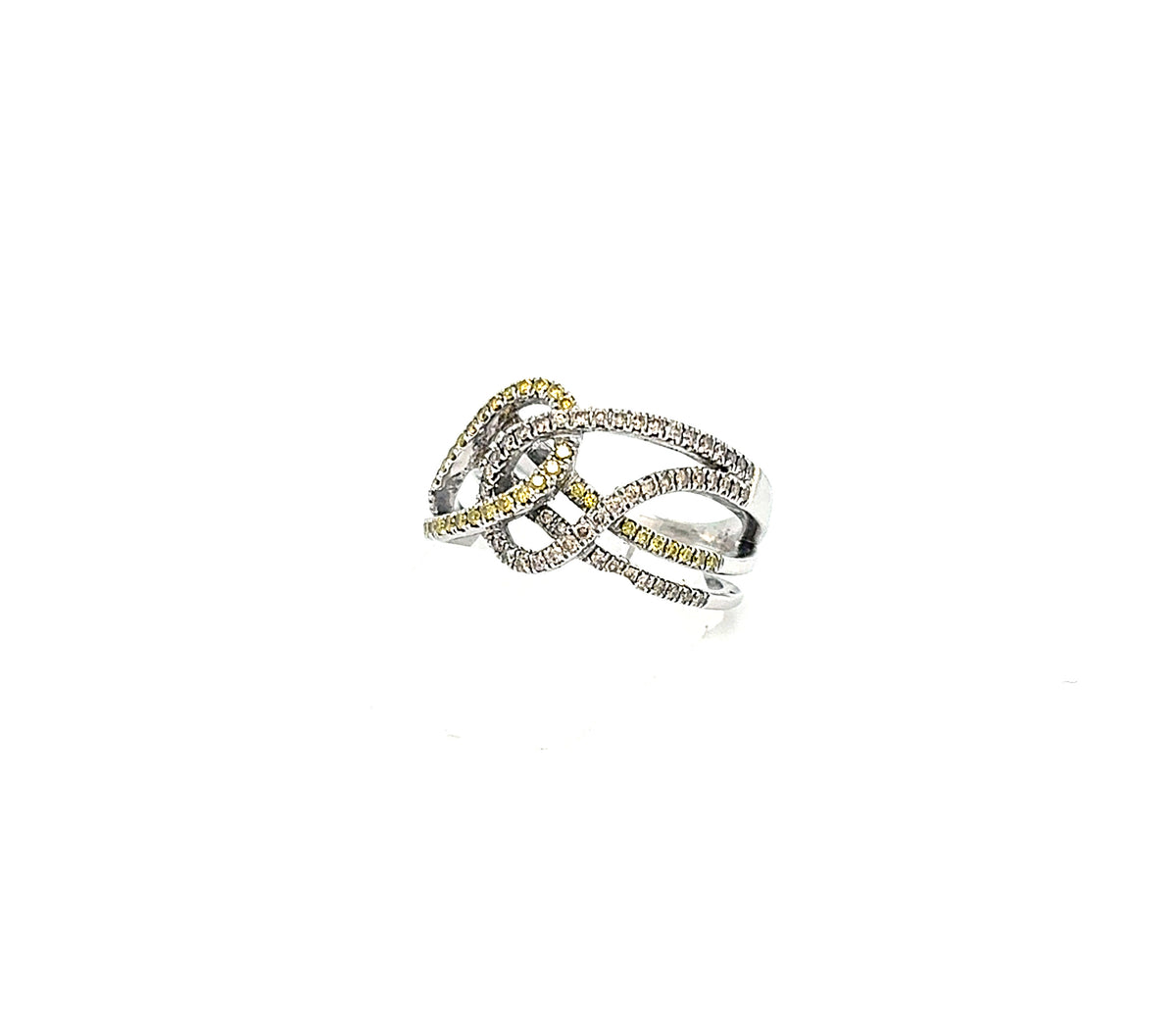Ring Weiß Gold 585 14 kt Brillanten Gelb Damen