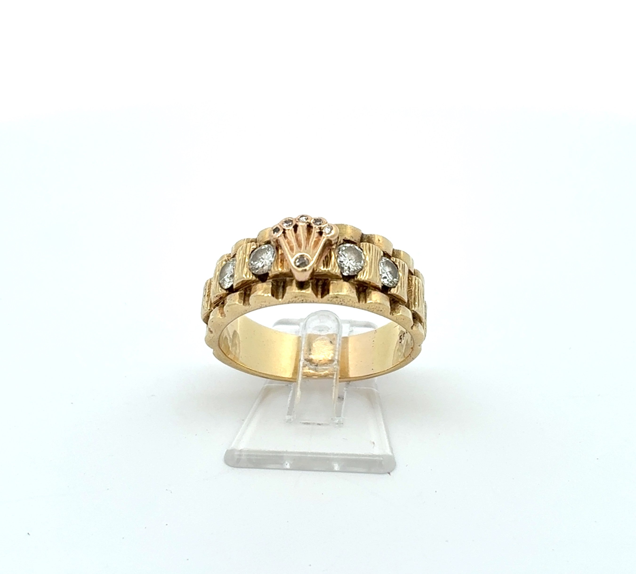 Ring Gelb Gold 585 Brillanten Unisex Krone Schmuck