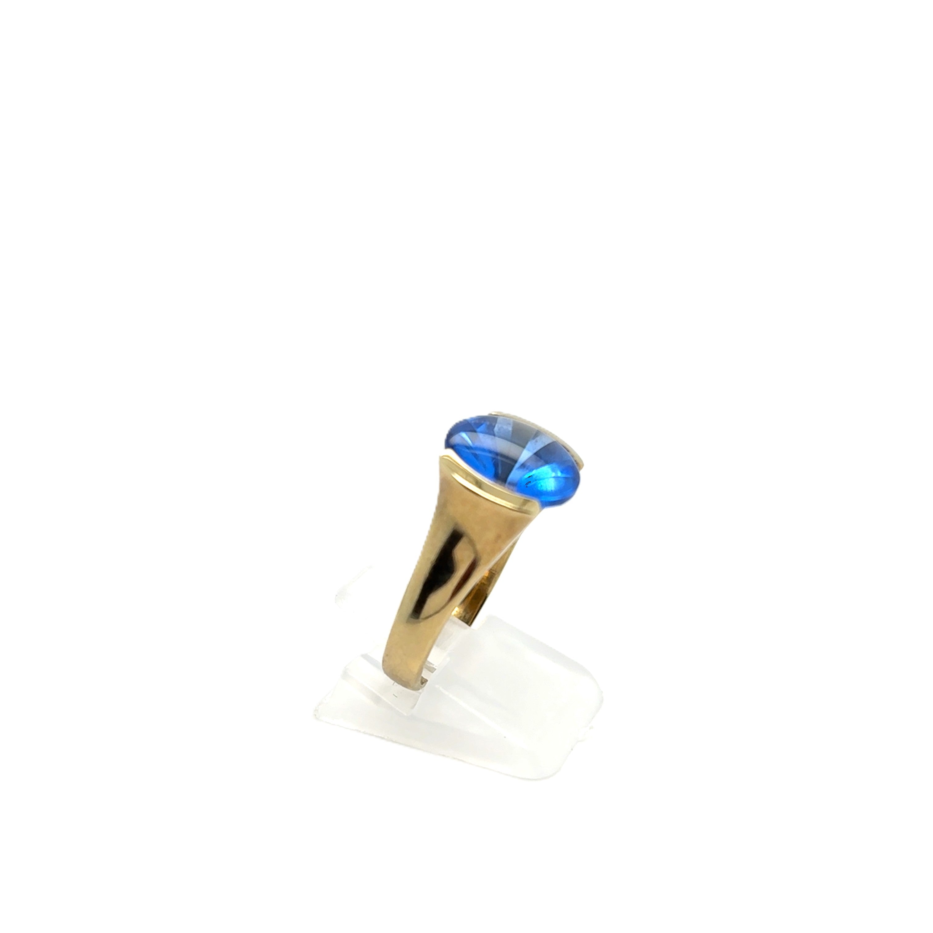 Ring Gelb Gold 333 8kt Größe 53 Blauer Farbstein