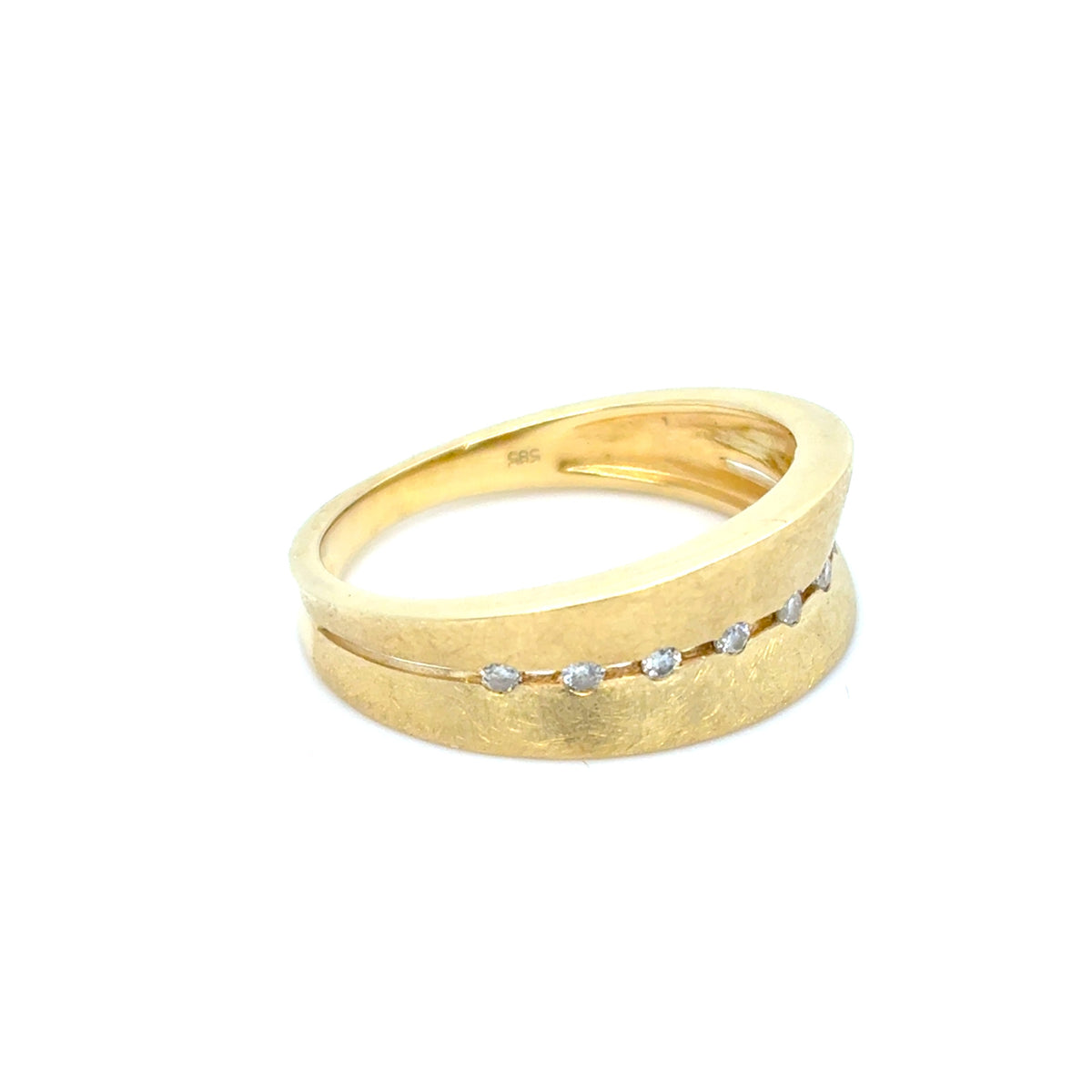Ring Gold 585 14 kt Brillanten gebürstet Damen