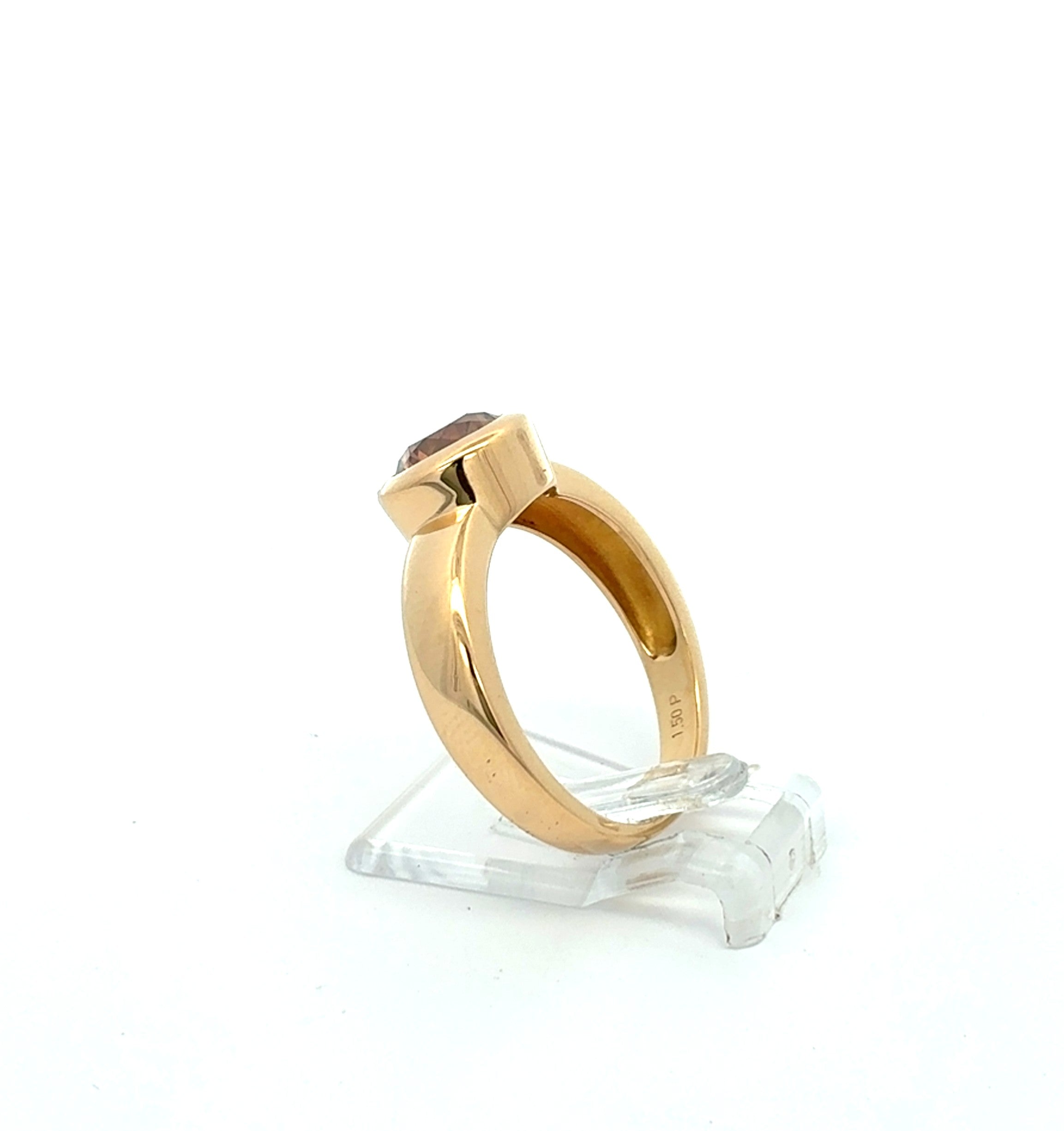 Ring Gelb Gold 750 Brillant Unisex Schmuck Geschenk