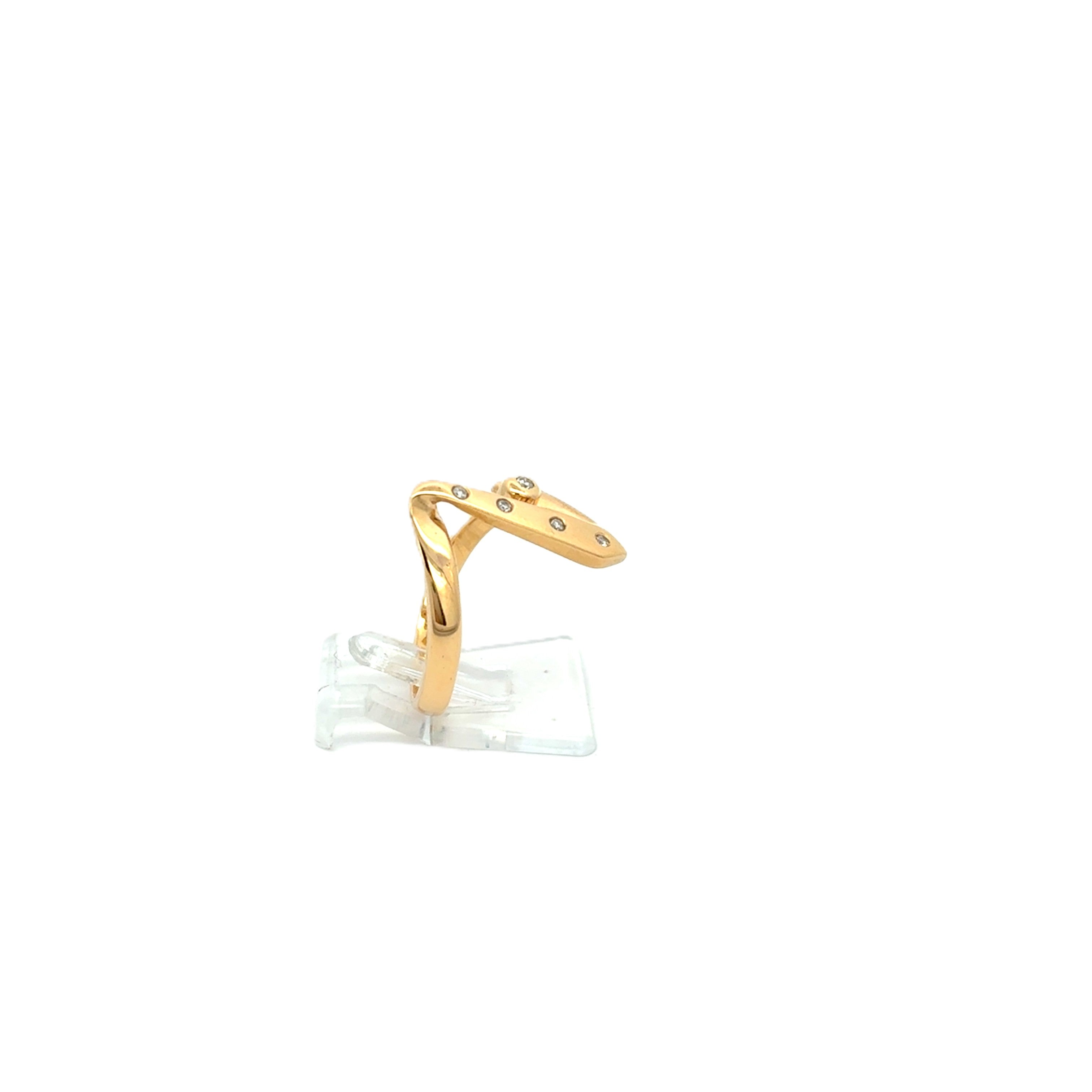 Damen Ring Gelb Gold 750/18kt *55* Brilanten ca. 0,06ct