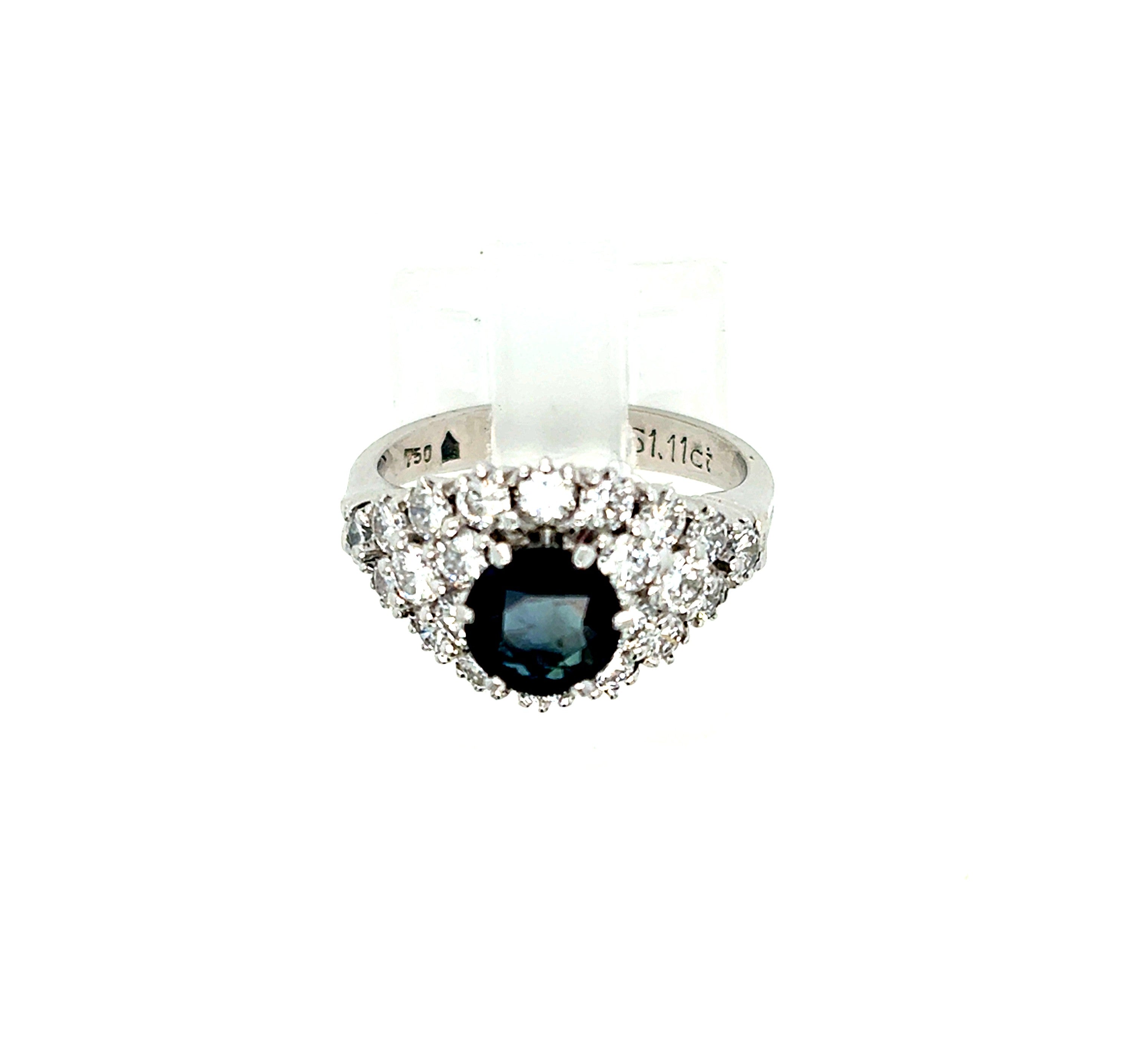 Ring Weiß Gold 750 18 kt Saphir Brillanten Damen