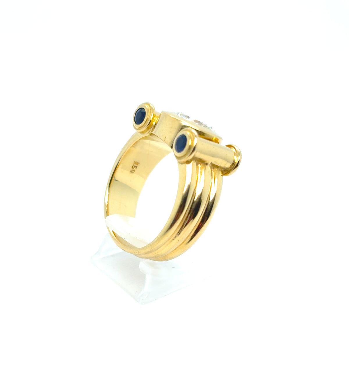 Ring Gold 750 18 kt Brillant 2 ct Saphir