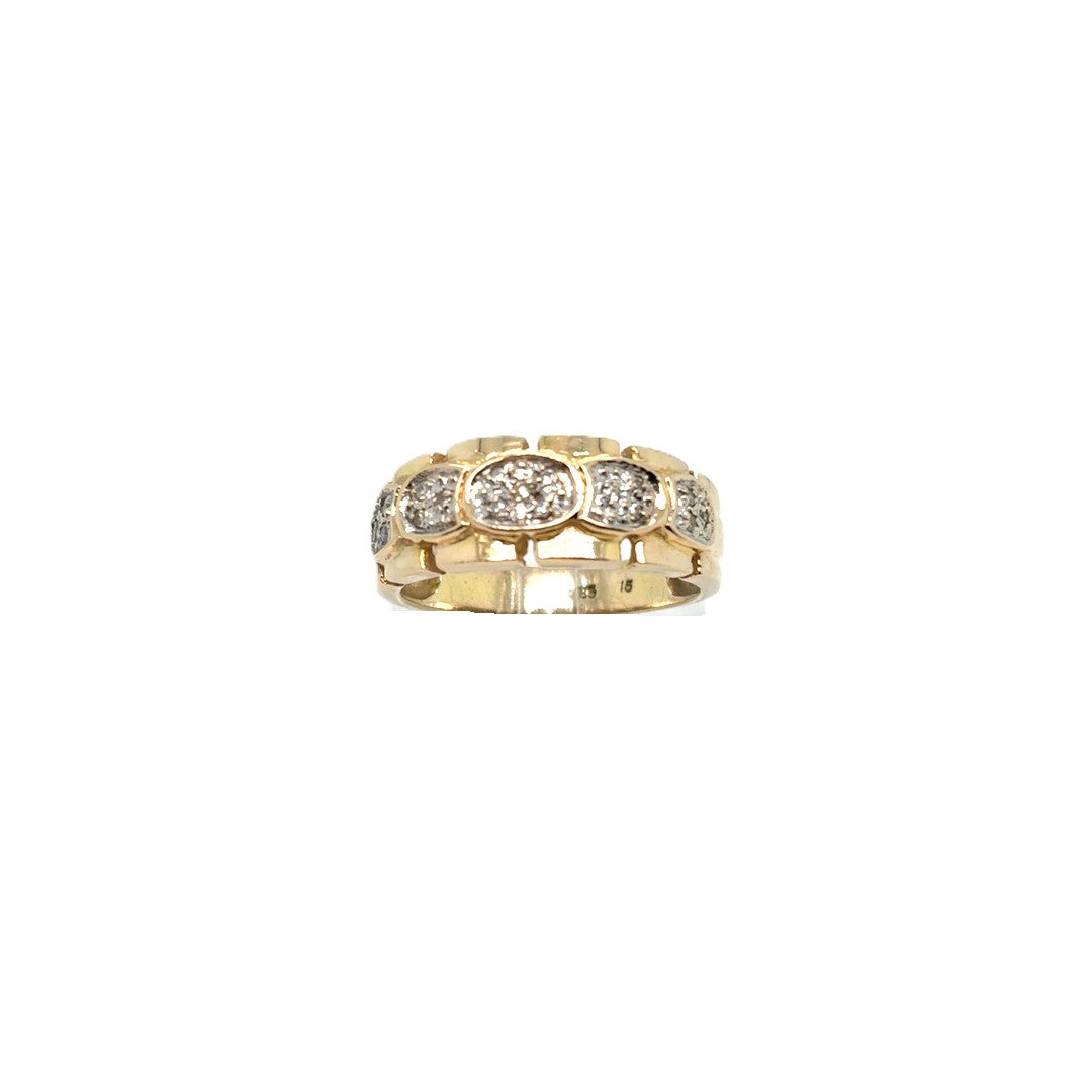 Ring Gelb-/ Weißgold Diamanten 585/14kt Gr.57