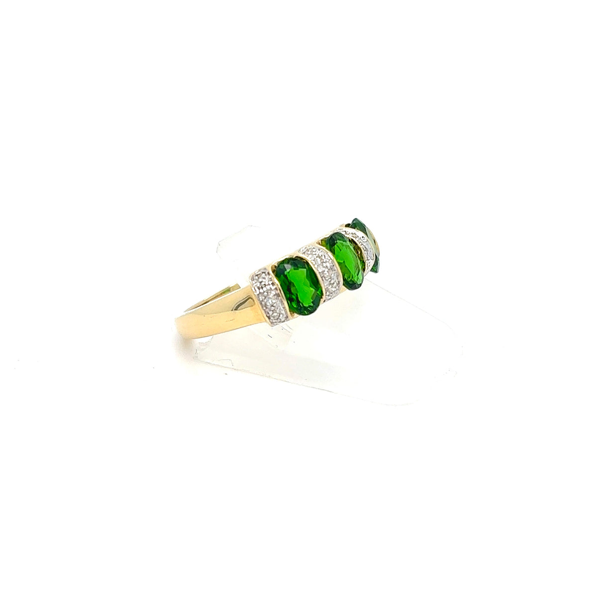 Ring Gold 585 14 kt Diamanten Grün Turmalin Damen