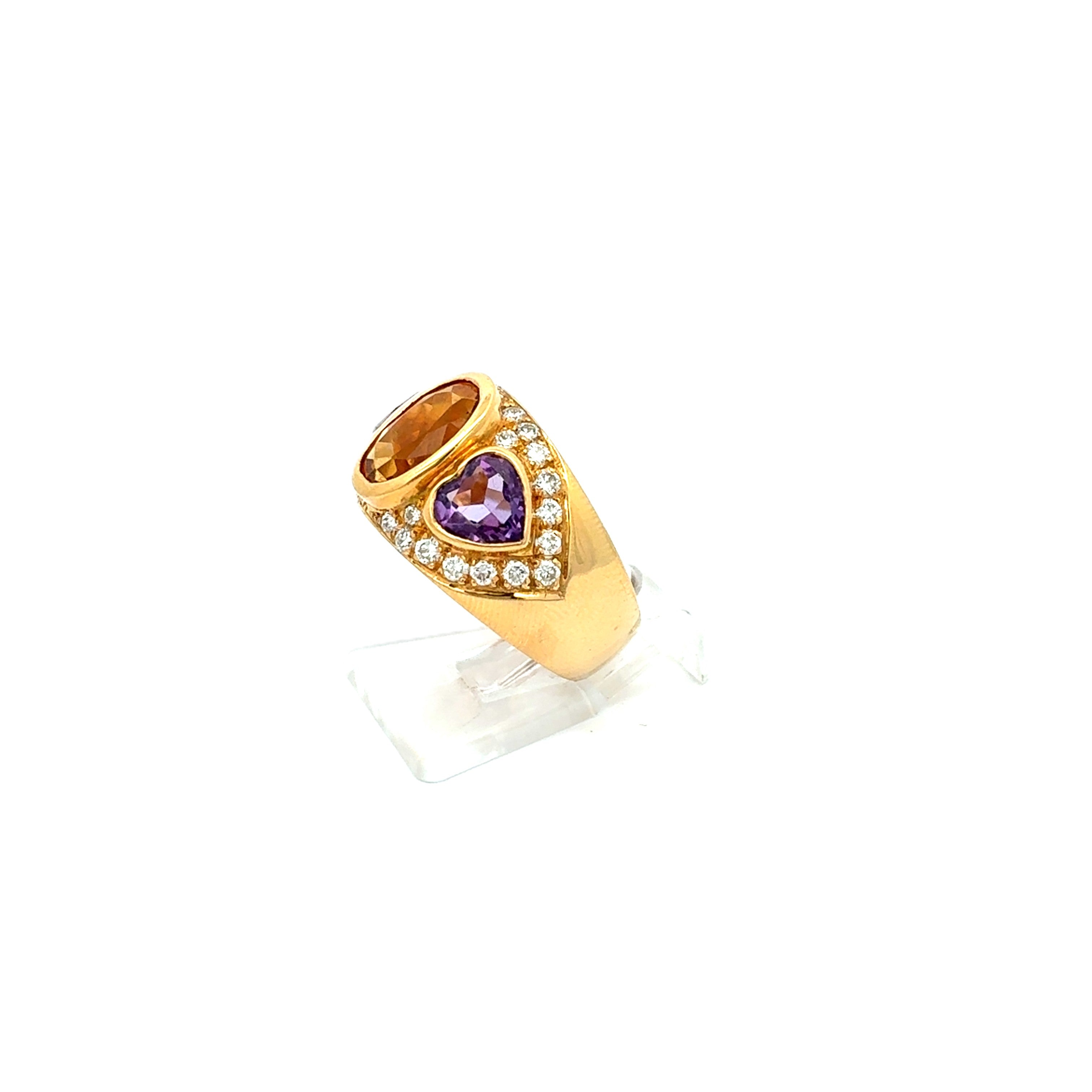 Damen Ring Gelb Gold 750 / 18 kt Brillanten *52* 234562