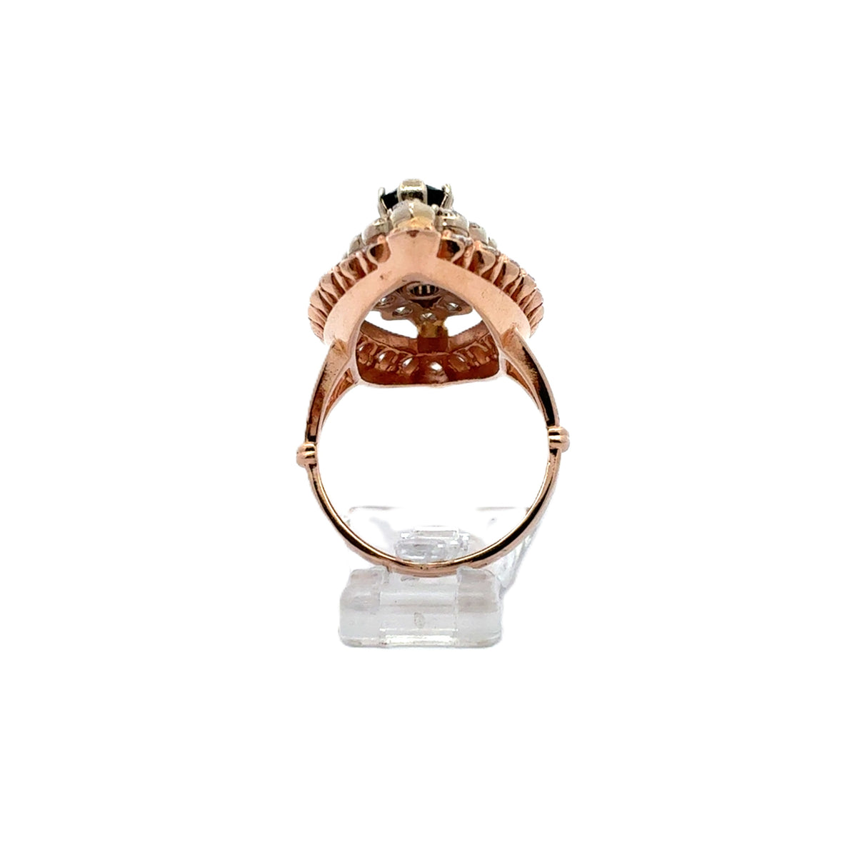 Ring Rot Weiß Gold 585 Zirkonia Schmuckstein Blau Geschenk
