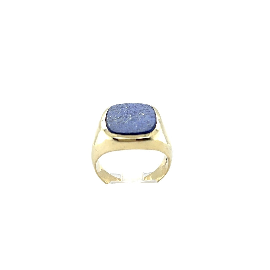 Herren Ring Gelbgold 585/14kt Lapislazuli Gr.60