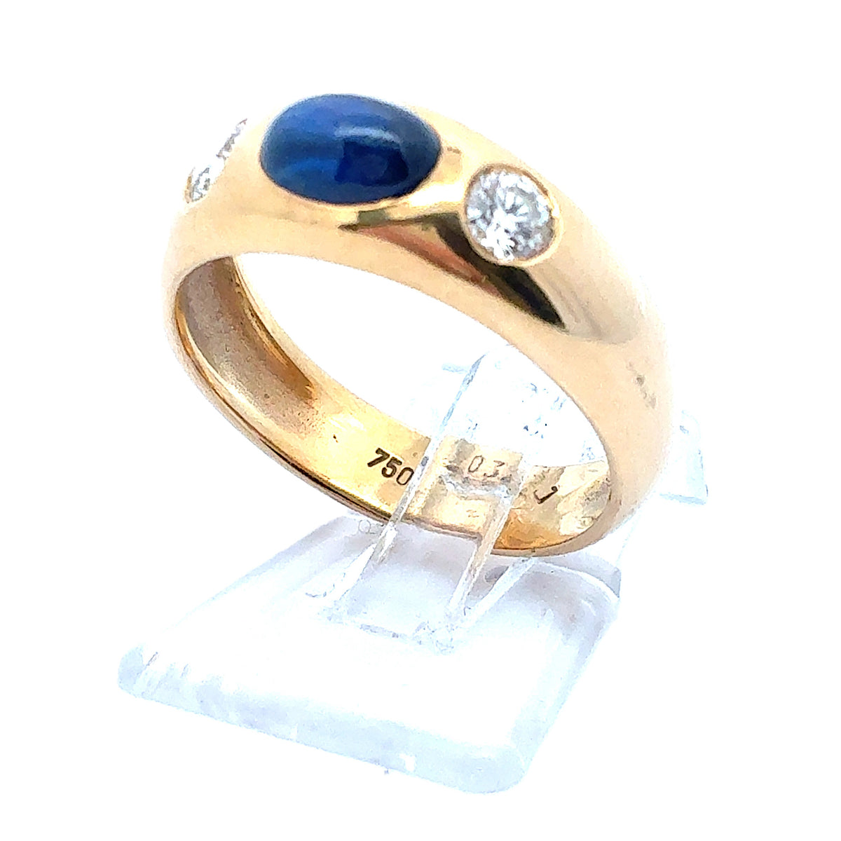 Ring Gelb Gold 750 / 18k Saphir Brillanten Damen Schmuck 170029