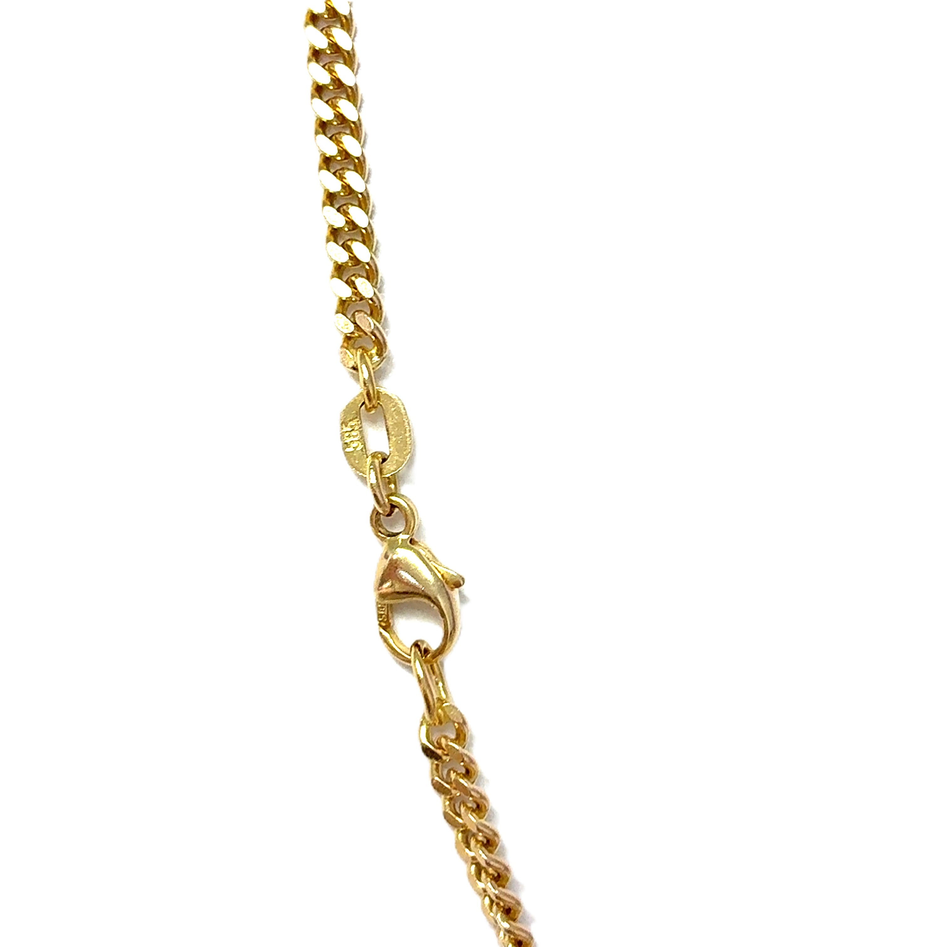Flachpanzerkette Gelbgold 585 / 14 kt Unisex Geschenk
