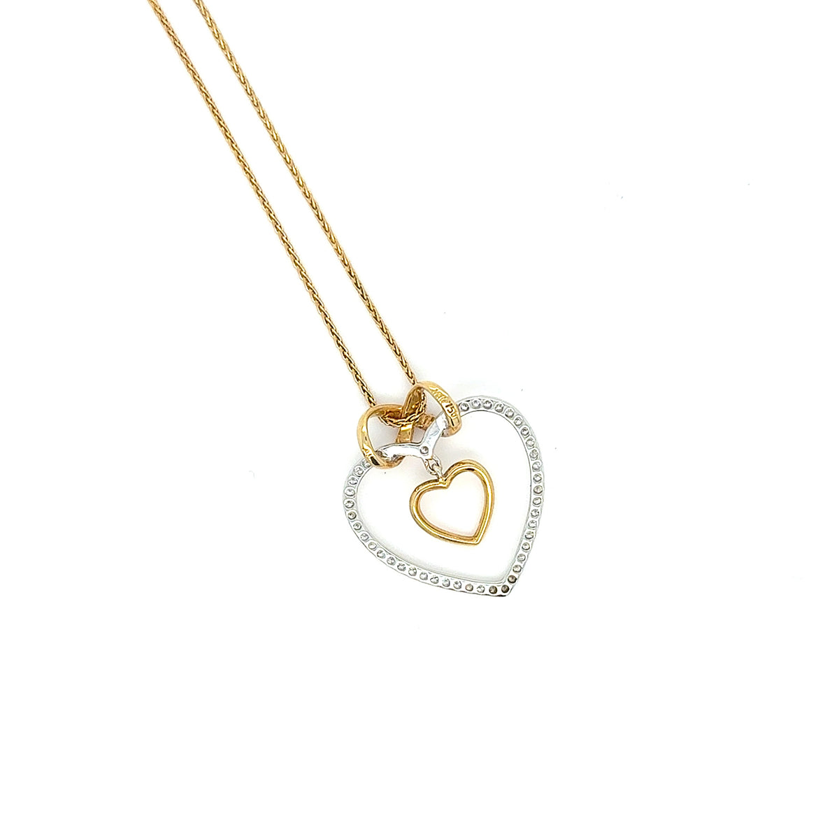Collier Kette Gold 750 18 kt Brillanten Herz Damen