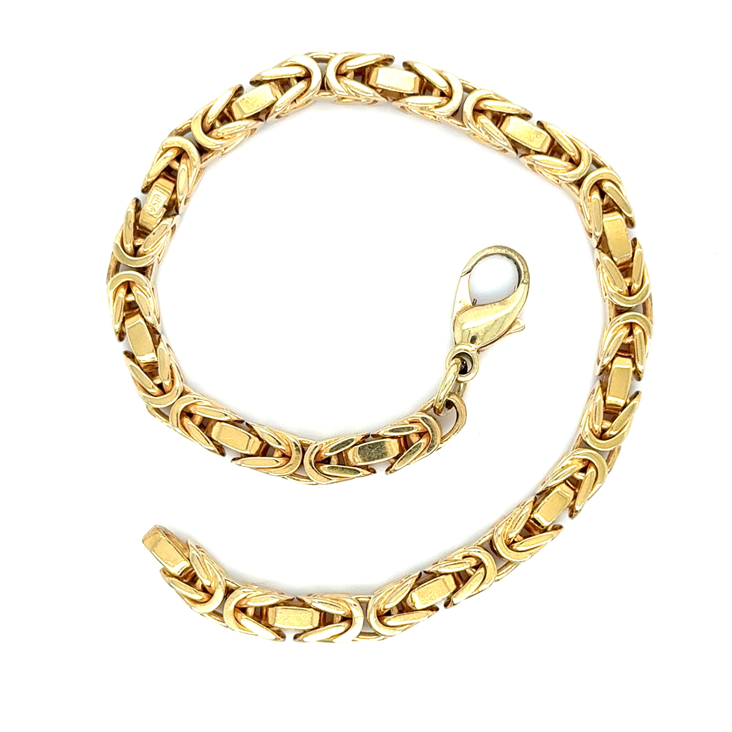 Königskettenarmband Gelb Gold 585 14 kt Massiv Unisex