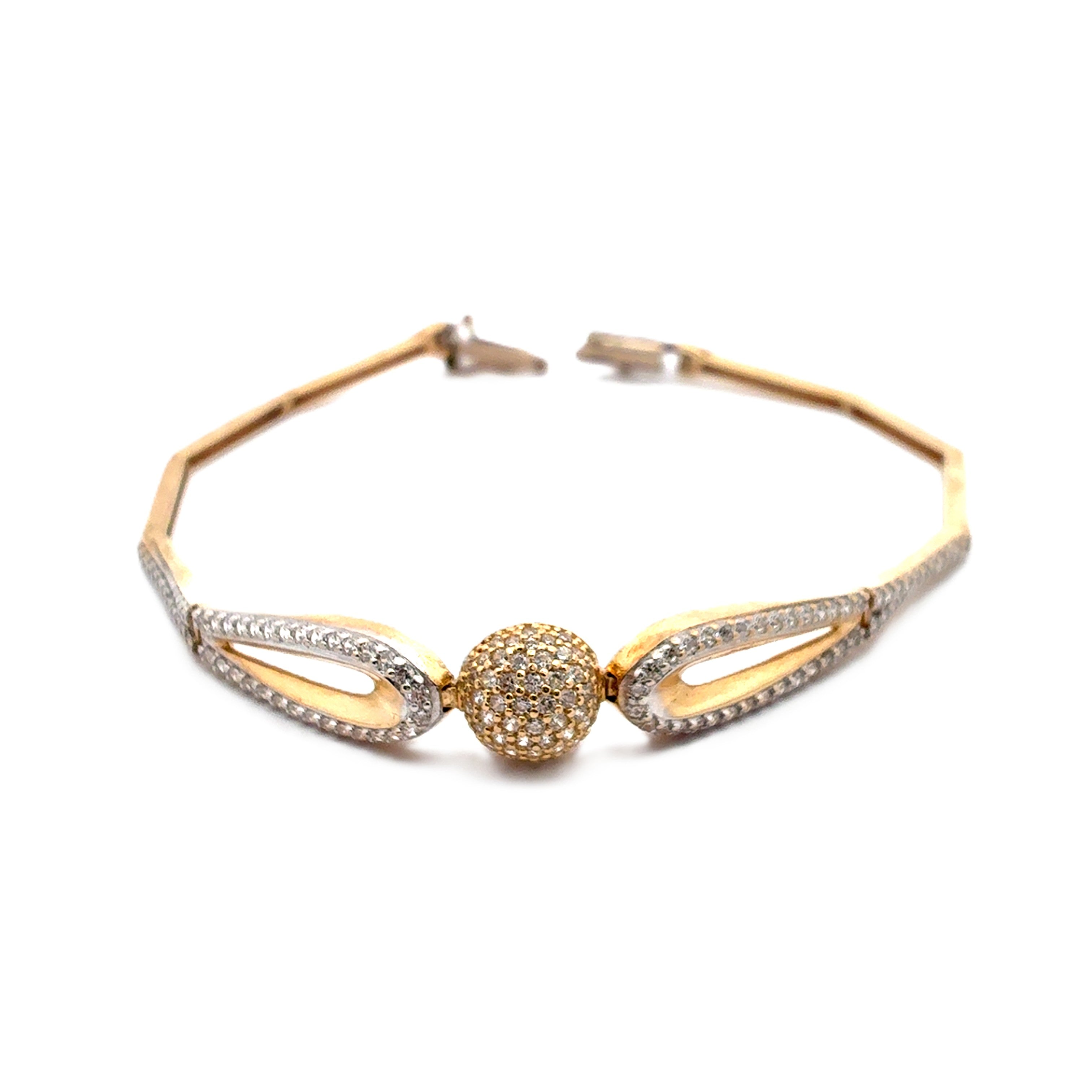 Damen Armband Gelb Gold 585 / 14 kt Zirkonia Schmuck