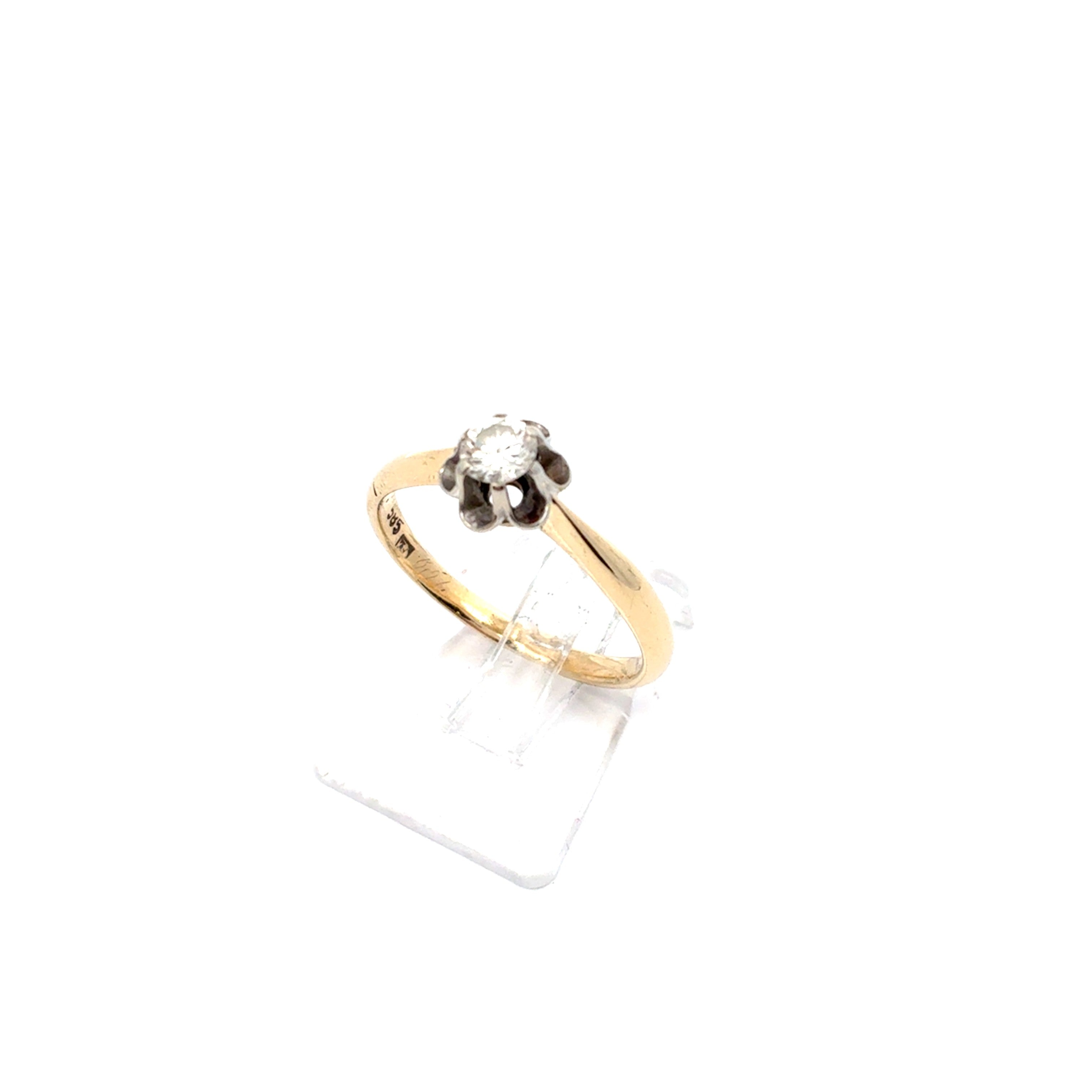 Damen Ring Gelbgold 585 / 14 kt  Brillant  *55*