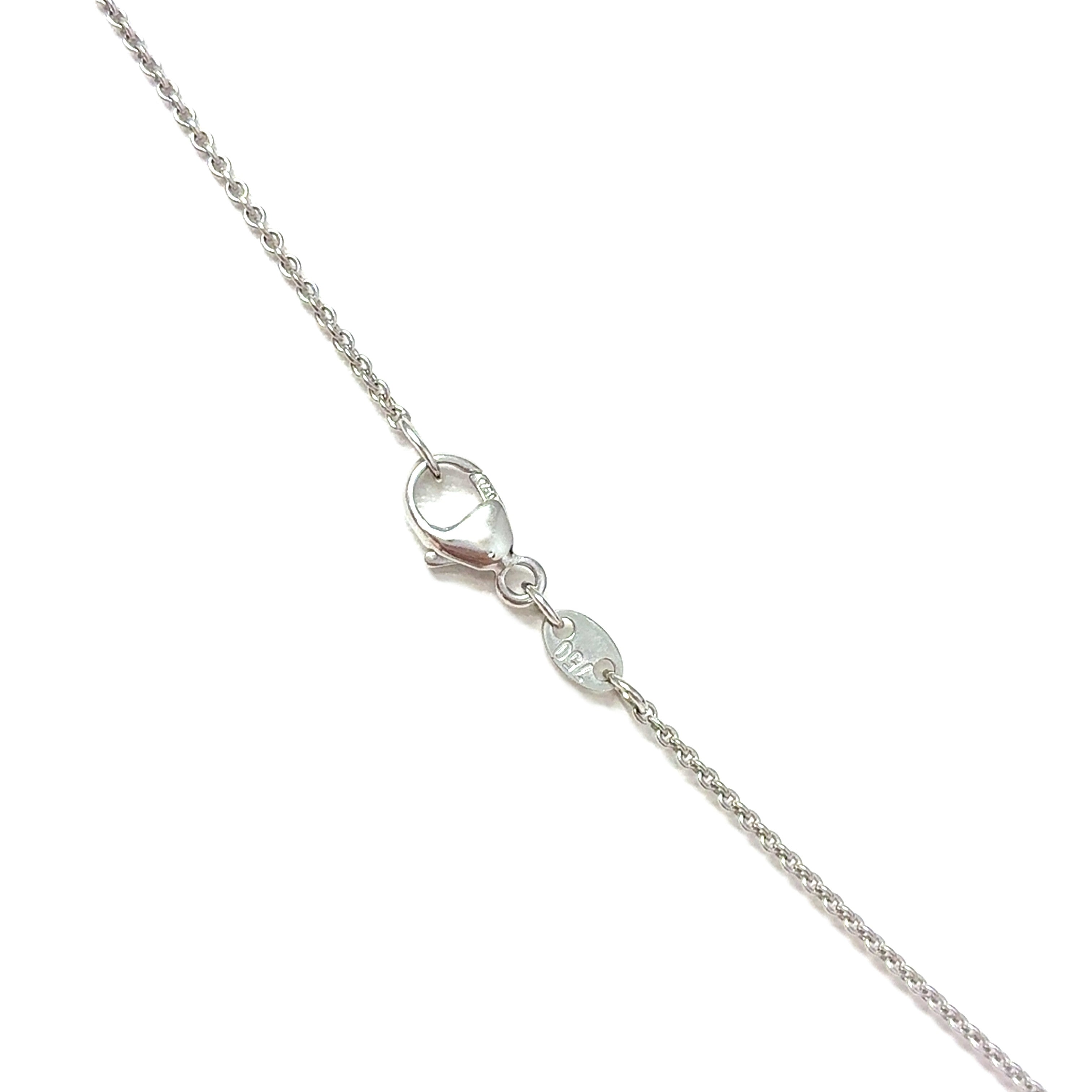 Damen Kette Weißgold 750/18 kt Anhänger Schmuckstein Blau