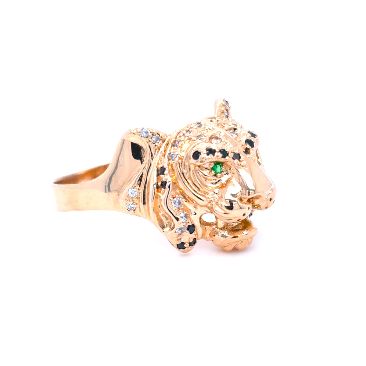 Ring Rot Gold 585 14 kt Herren Tiger Schmucksteine