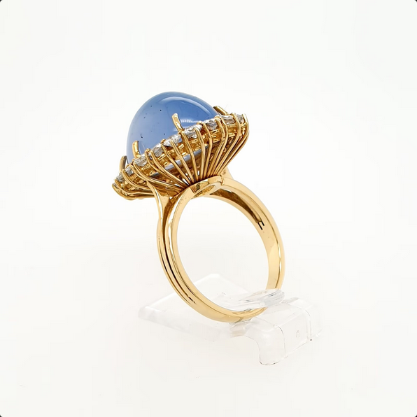 1,0ct Brillant Chalcedon Ring 750 Gelbgold 18kt Gr.55/15