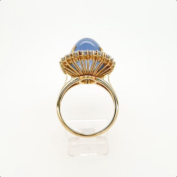 1,0ct Brillant Chalcedon Ring 750 Gelbgold 18kt Gr.55/15