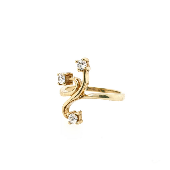 Damenring 333/8kt Gelbgold mit 3 Zirkonia Gr.53