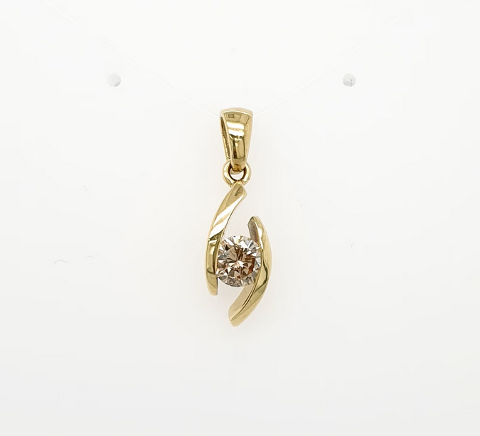 Brillant Anhänger 585 Gelbgold 14k Kettenanhänger