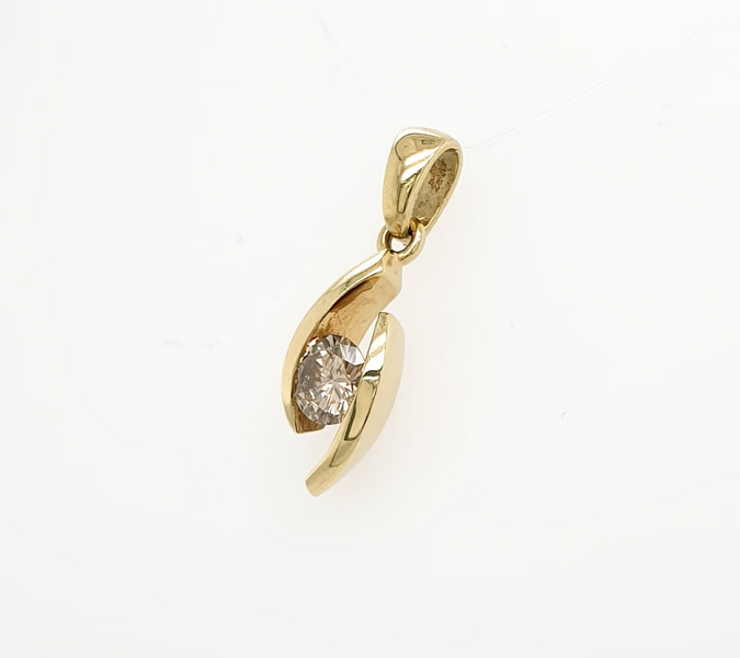Brillant Anhänger 585 Gelbgold 14k Kettenanhänger