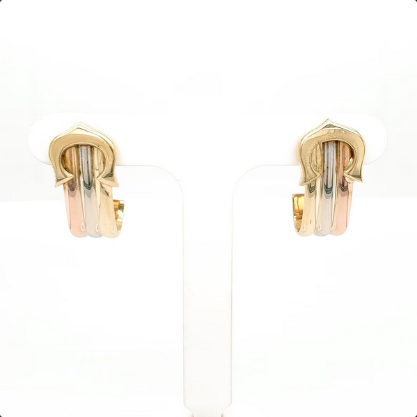 Ohrstecker Tricolor - Massiv aus 585er Gelbgold/Rotgold/Weißgold