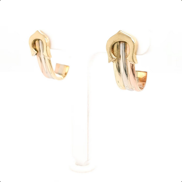 Ohrstecker Tricolor - Massiv aus 585er Gelbgold/Rotgold/Weißgold