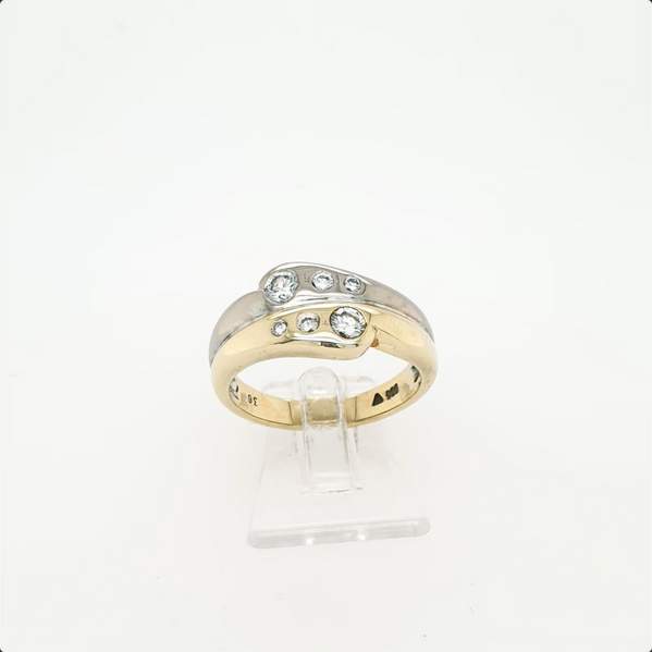 Brillantring Gelbgold Weißgold 585/14kt ca. 0,34 ct./si Gr.55