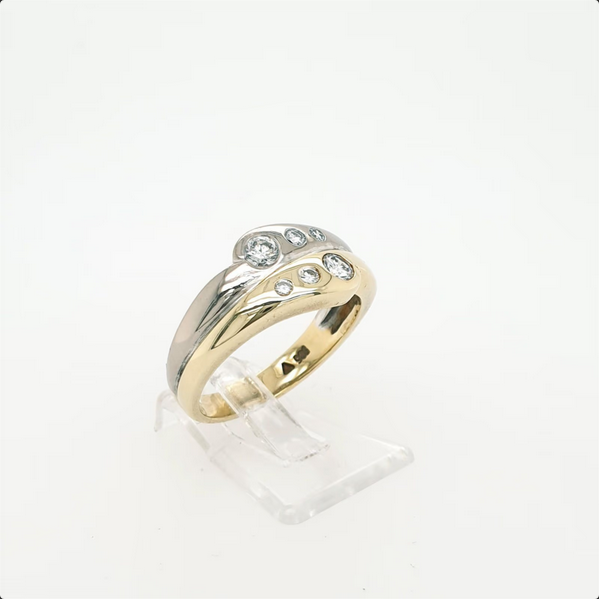 Brillantring Gelbgold Weißgold 585/14kt ca. 0,34 ct./si Gr.55