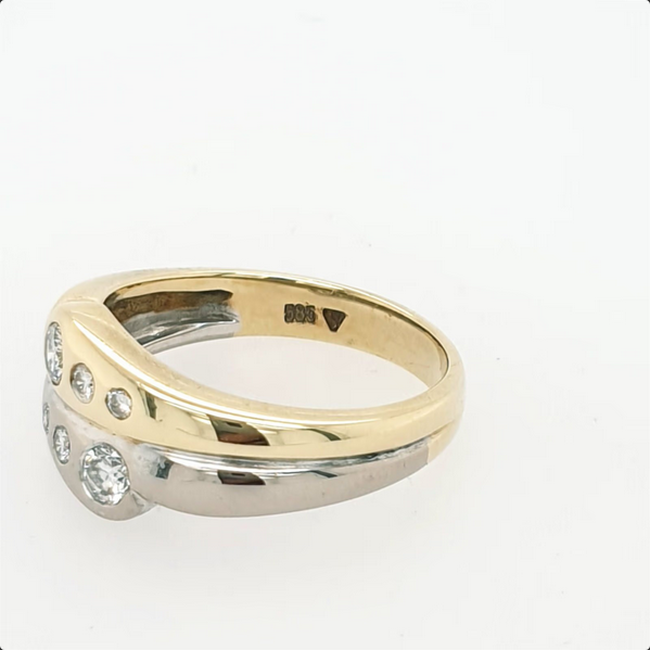 Brillantring Gelbgold Weißgold 585/14kt ca. 0,34 ct./si Gr.55