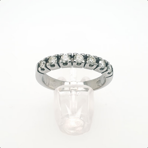 Schlichter Brillant 0,49ct Ring 750 Weißgold 18kt Gr.55