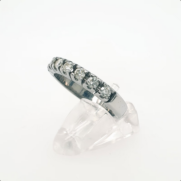 Schlichter Brillant 0,49ct Ring 750 Weißgold 18kt Gr.55