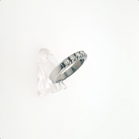 Schlichter Brillant 0,49ct Ring 750 Weißgold 18kt Gr.55