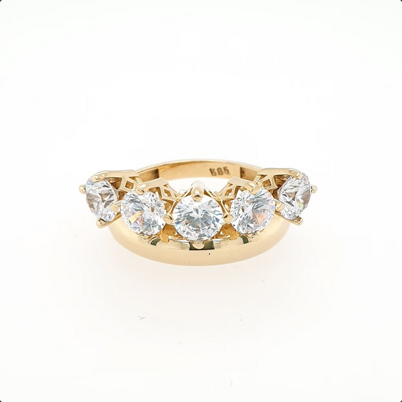 Schöner Zirkonia Ring 585 Gelbgold 14 kt