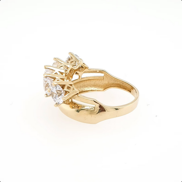 Schöner Zirkonia Ring 585 Gelbgold 14 kt