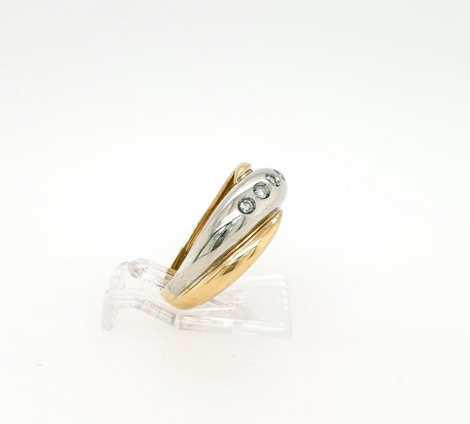 Ring Gelbgold Weißgold 750/18kt Brillanten Gr. 53