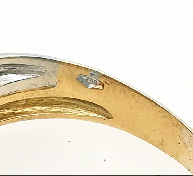 Ring Gelbgold Weißgold 750/18kt Brillanten Gr. 53